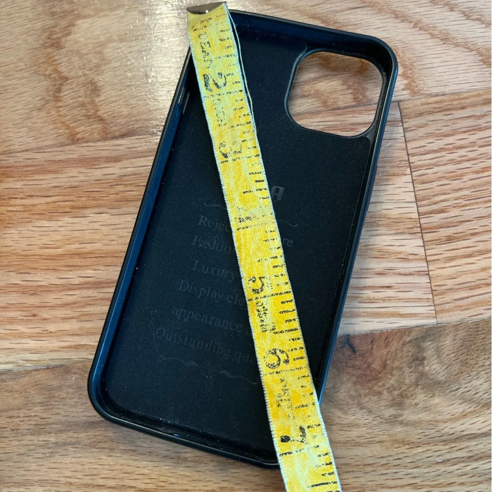 POL Black Leather Wristlet Phone Case with Zip and Snap